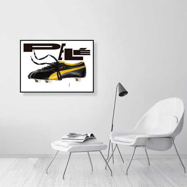 Fotografía de la obra con marco en tono negro y tamaño 59x84cm