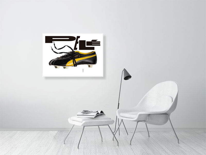 Fotografía de la obra con marco en tono blanco y en tamaño 59x84cm