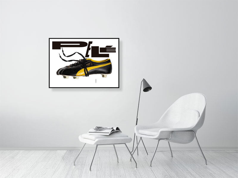 Fotografía de la obra con marco en tono negro y tamaño 59x84cm