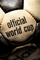 Detalle del panel con isncripción official world cup. No lleva fecha porque es anterior a 1974.