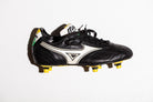 Vista lateral de la bota derecha en piel de canguro Mizuno Brasil Pro de 1990
